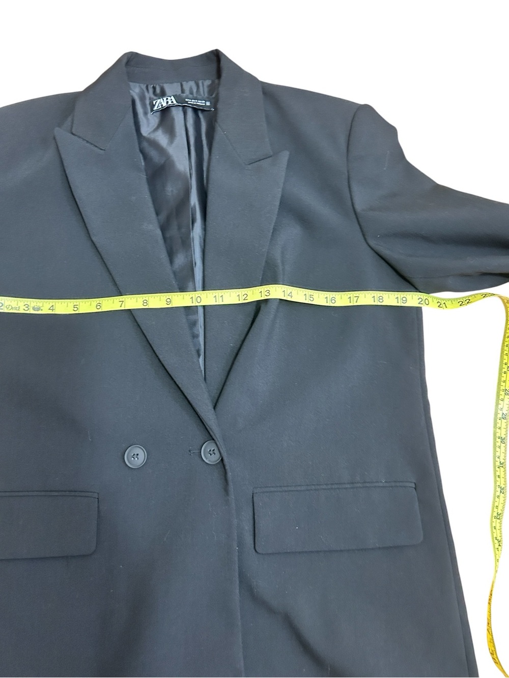 ZARA Loose Fit Oversized Double Breasted Black Blazer women’s small, academia - Picture 8 of 9